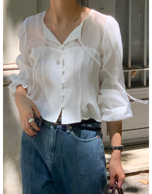 Shining blouse-3col