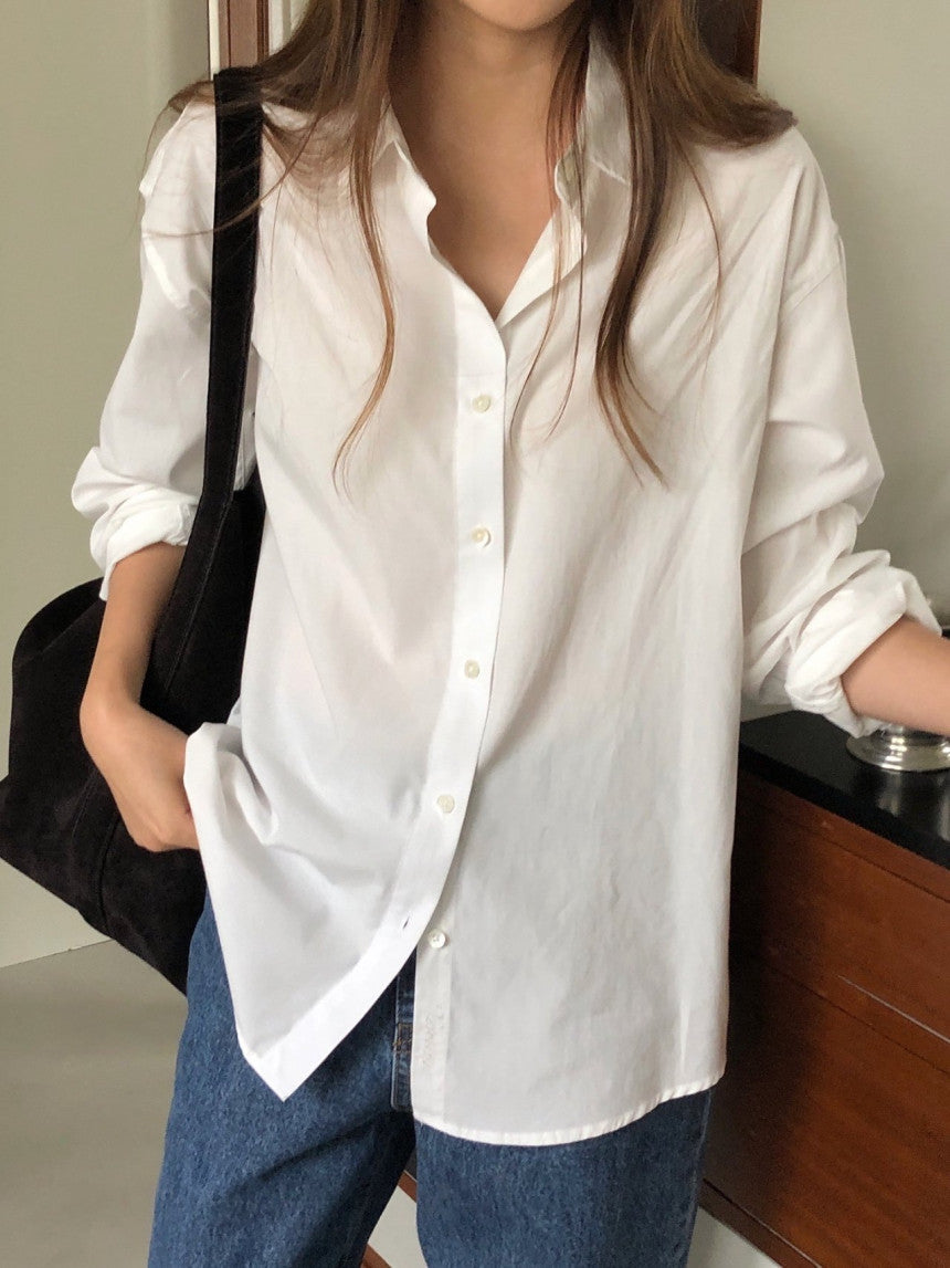 Shure logo silky tencel shirt-2col