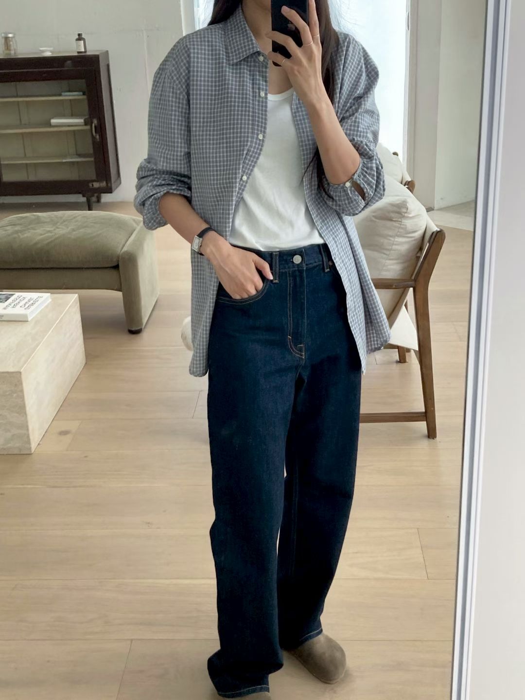 Lowdon check shirt-2col