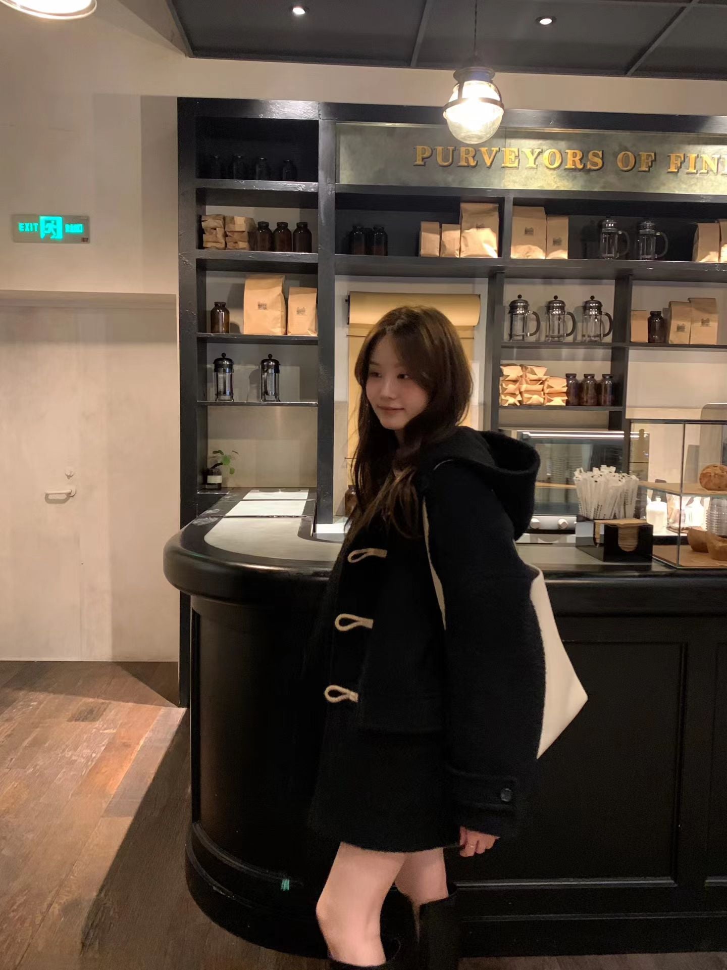 Ounce baby alpaca hood duffel coat-2col