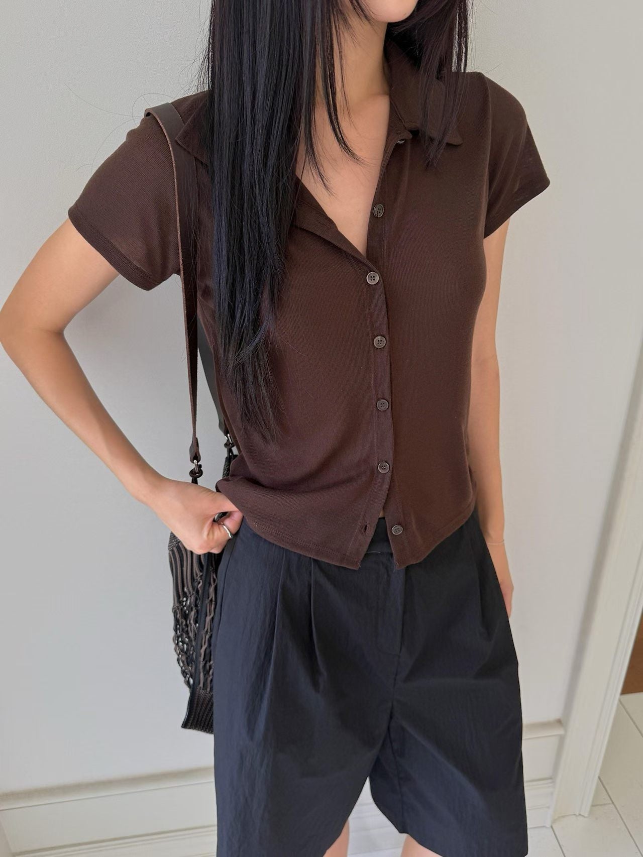 half collar cardigan-4col
