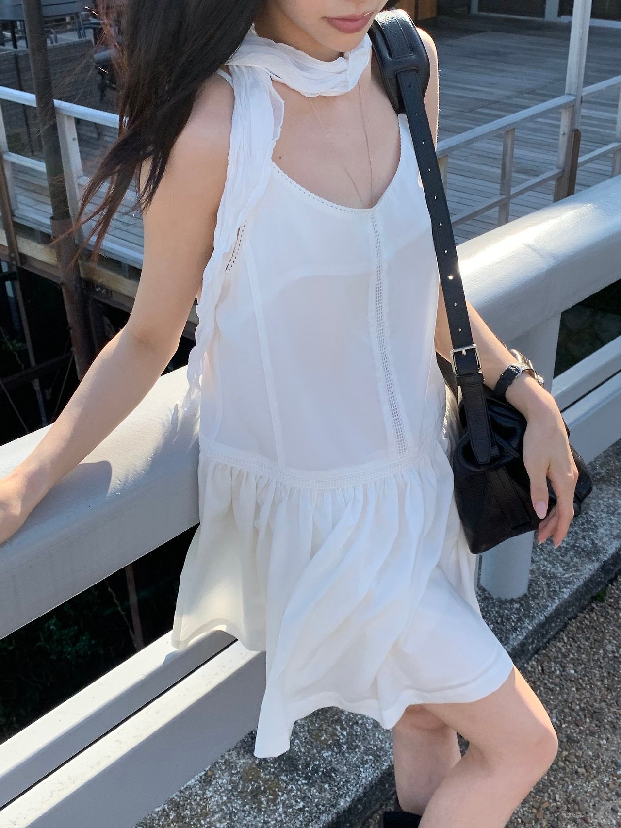 peach lace short onepiece