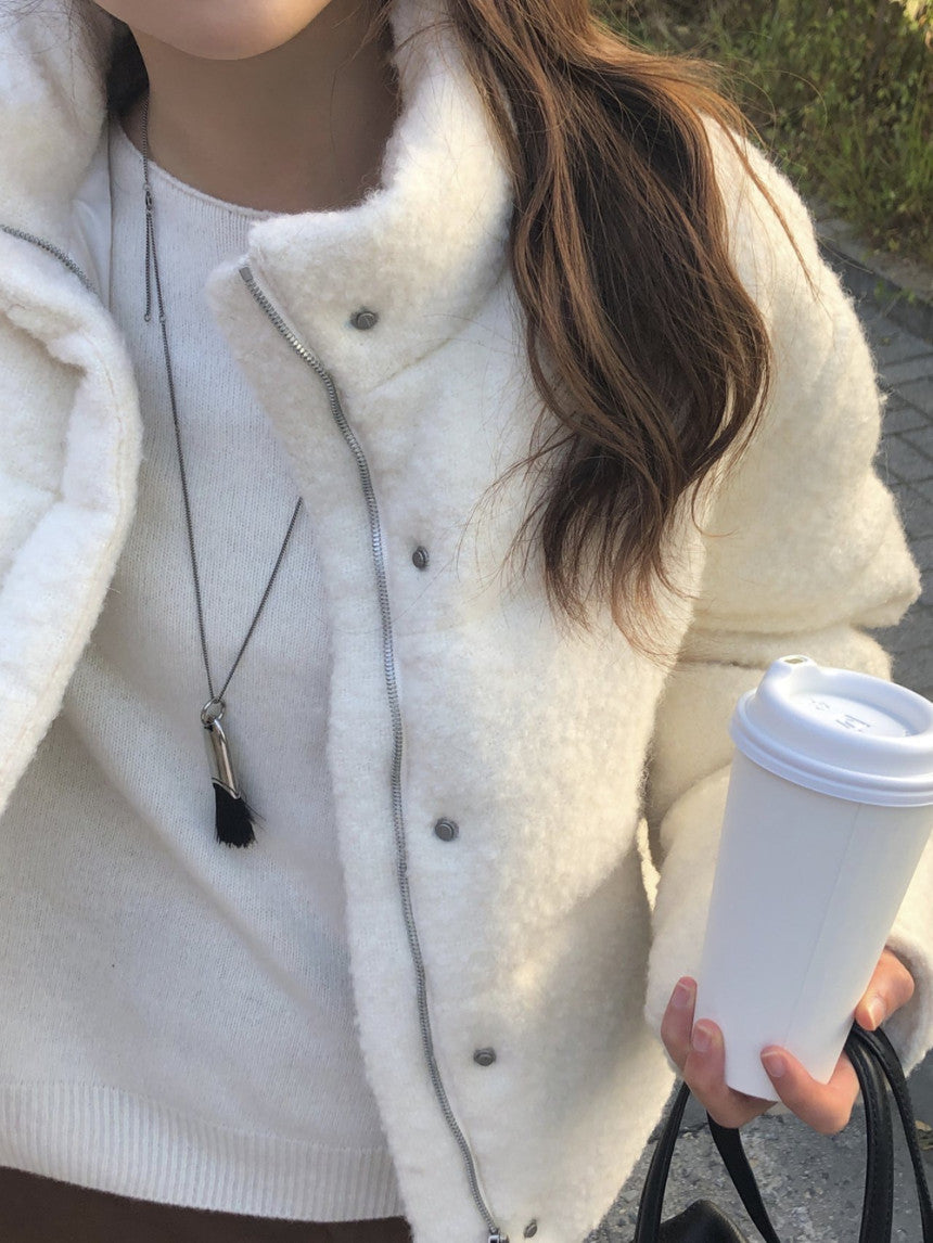 Bigben alpaca tweed duckdown short padding-2col