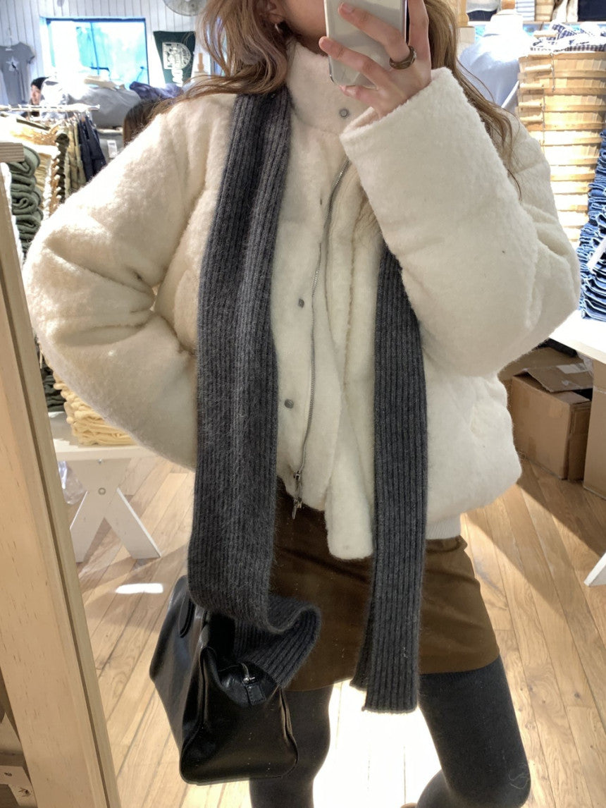 Bigben alpaca tweed duckdown short padding-2col