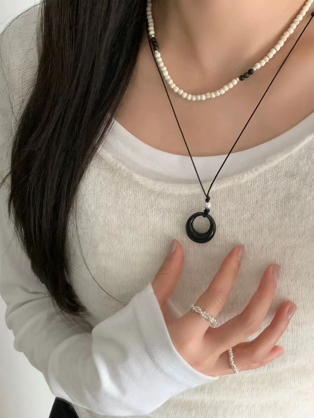 Onyx Fossil Necklace