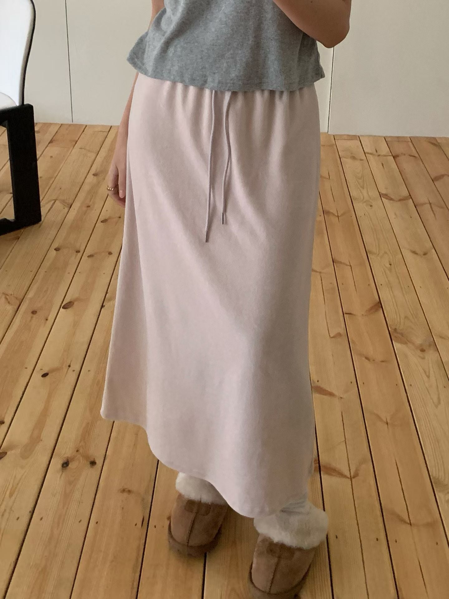 boe velua long skirt-4col