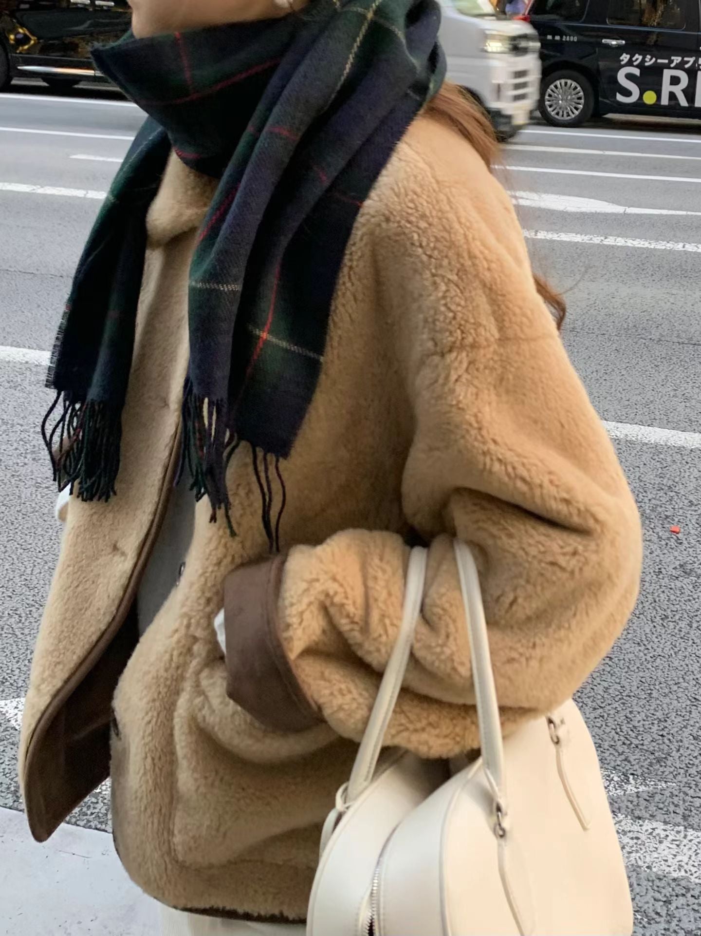 Ounce check wool muffler-3col