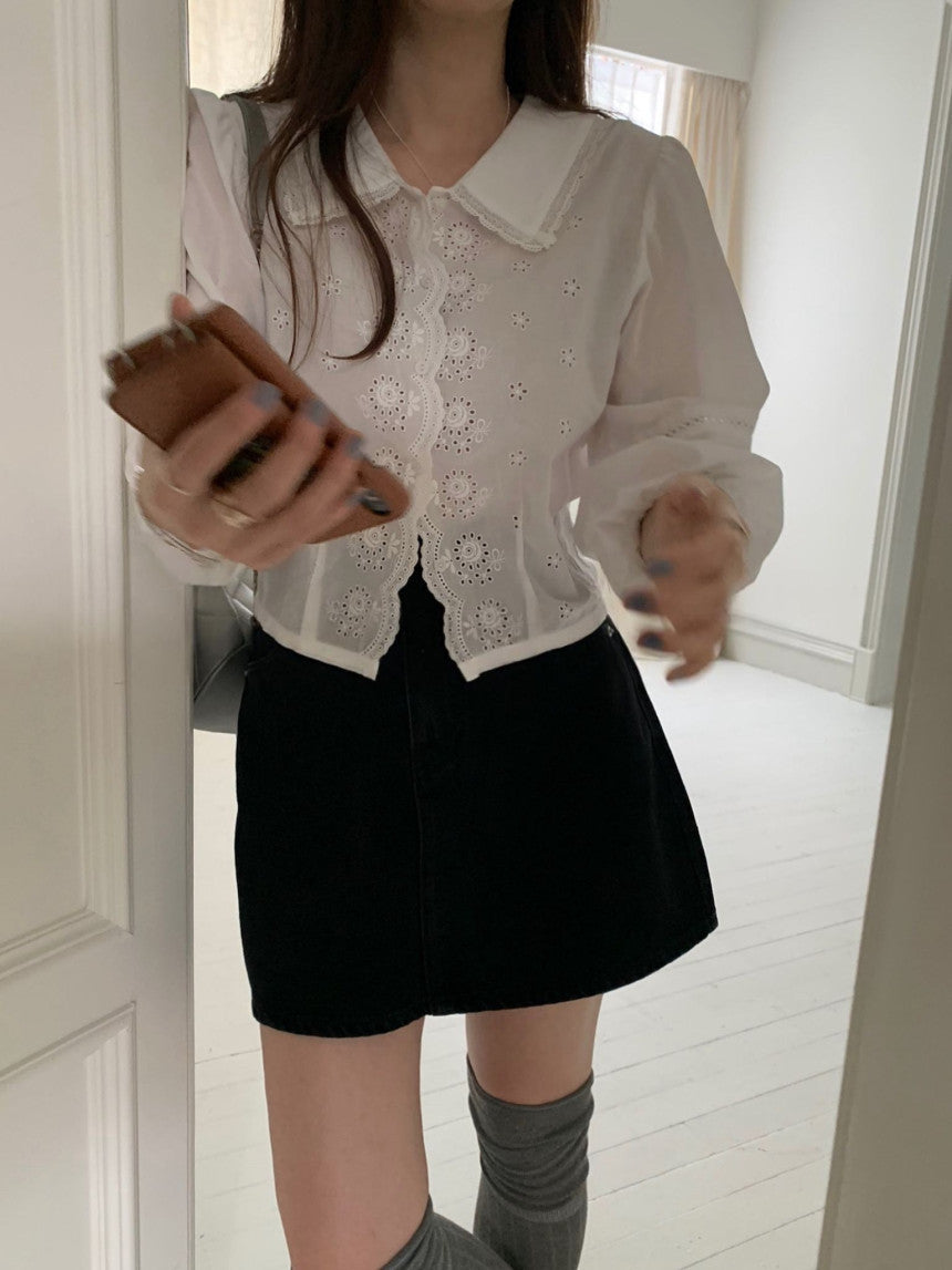 Rose lace blouse