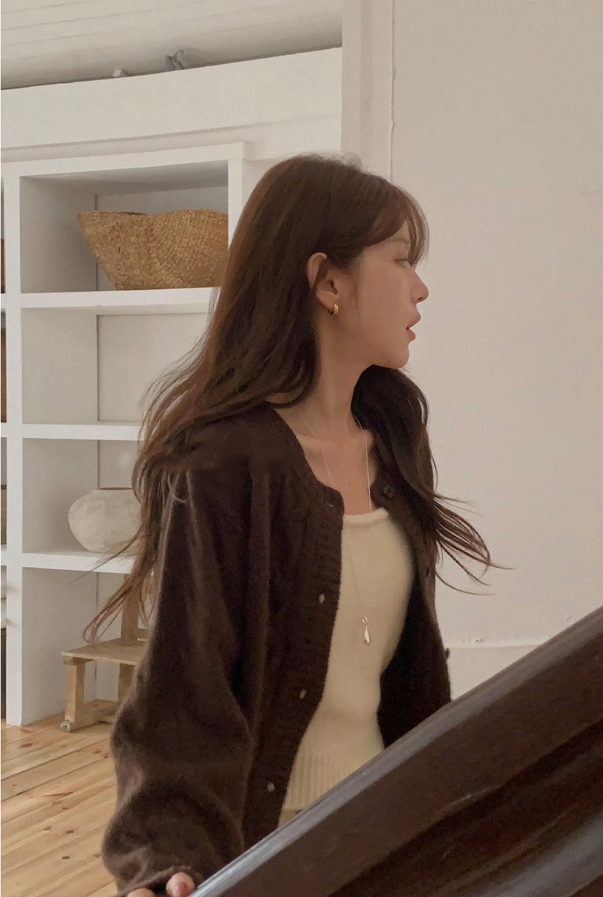 running baby alpaca cardigan-4col