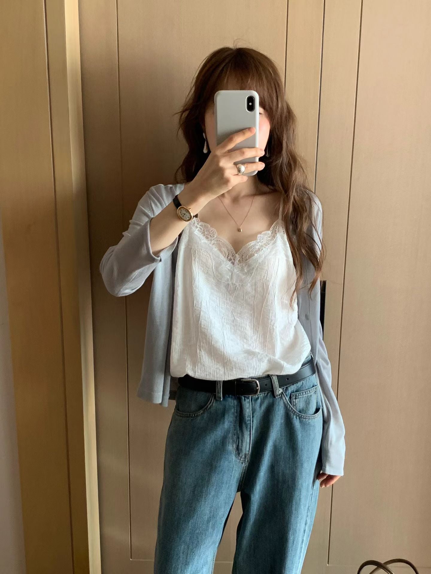 Ounce camisole lace blouse-2col