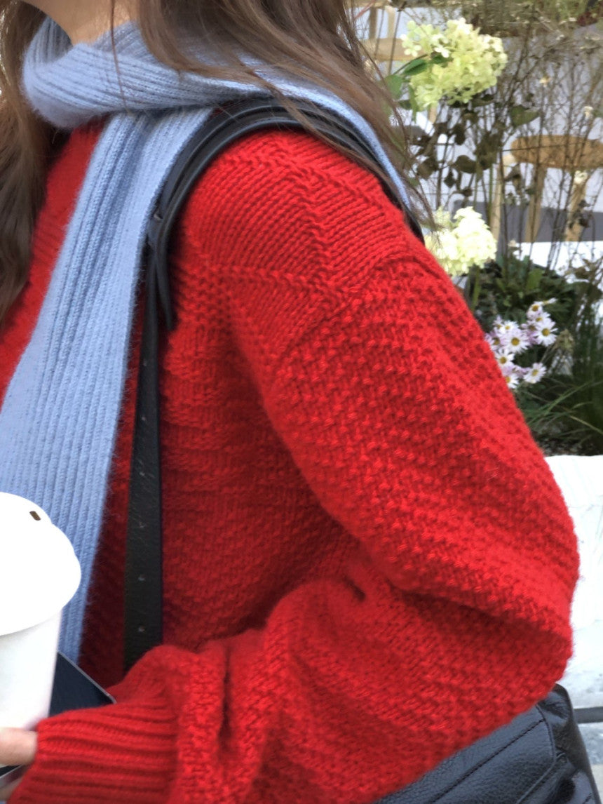 Brick wool cable knit-3col