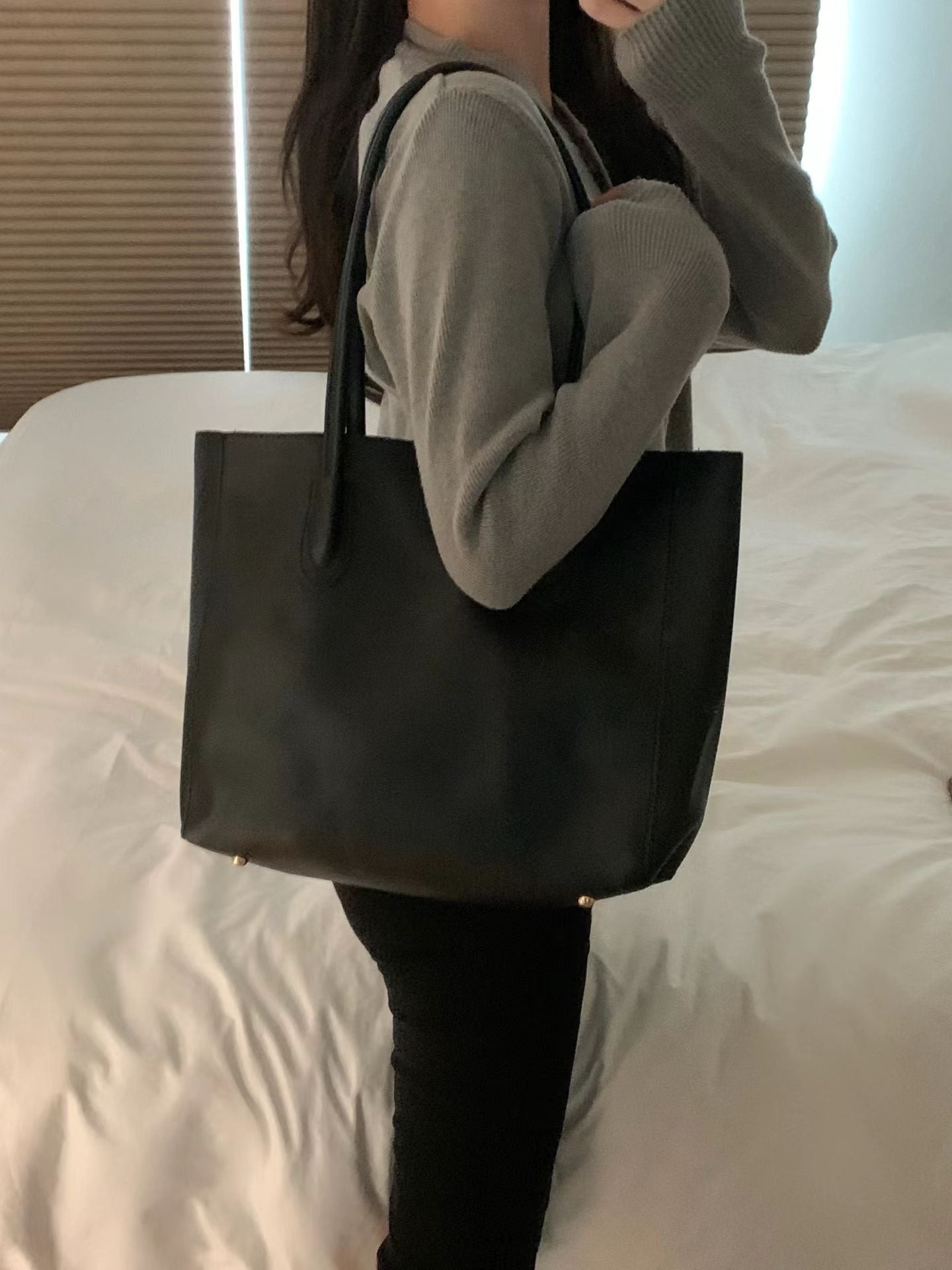 shoulder tote bag-2col