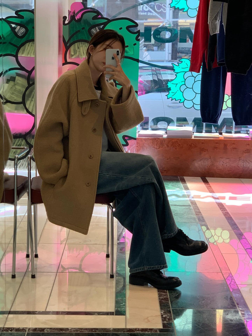 Carry half baby alpaca coat-3col