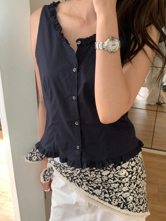 frill sleeveless-3col