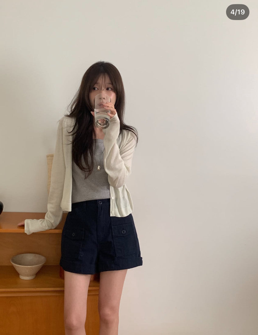rari linen cardigan-4col
