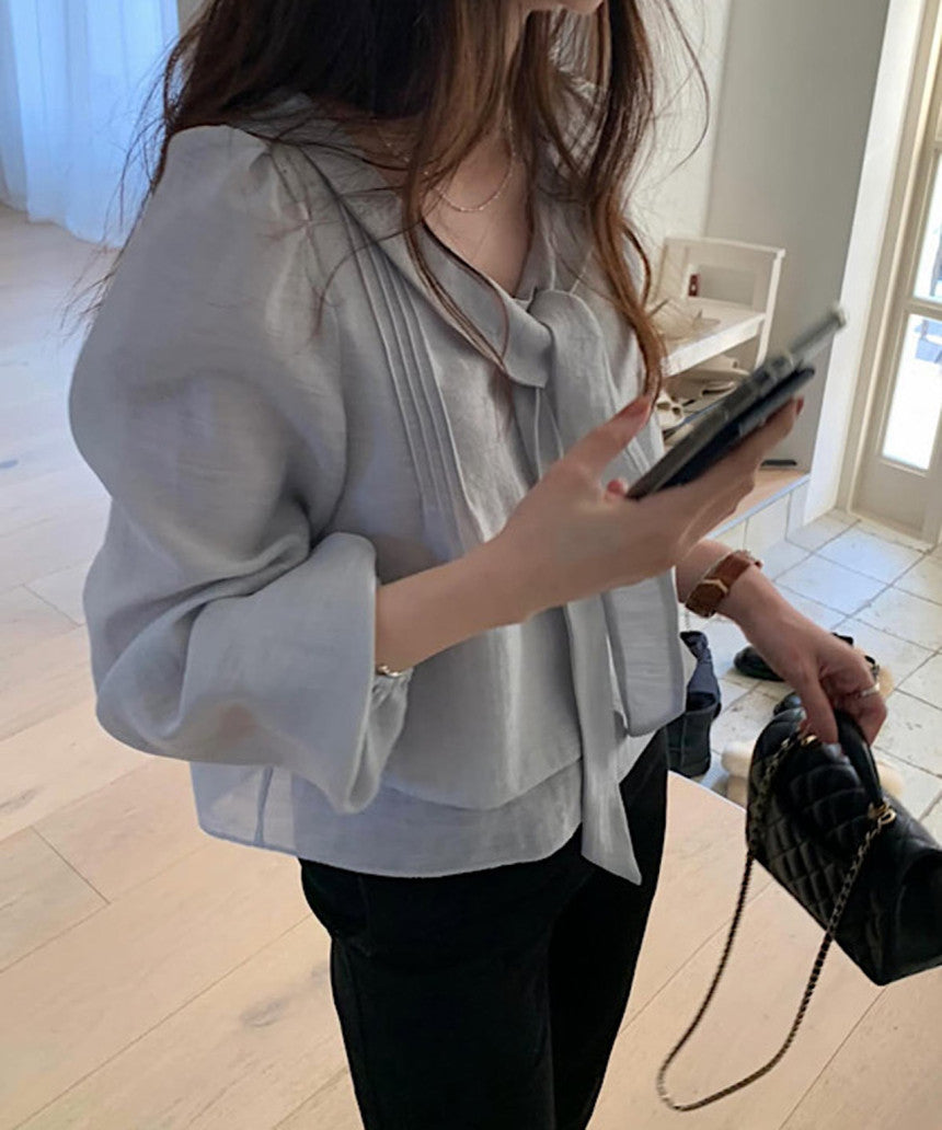 rose tie blouse-2col