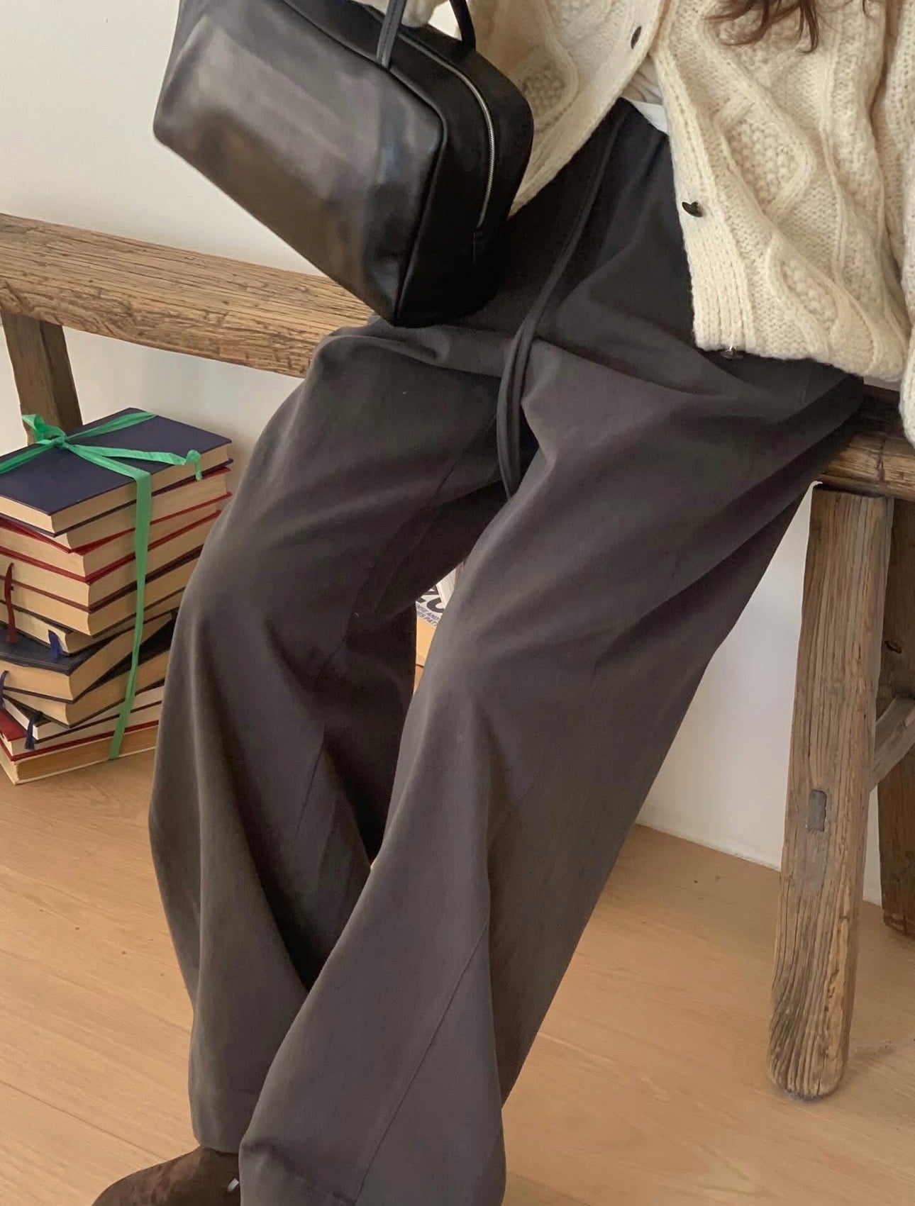 liter dover peach gimo bandding pants-2col