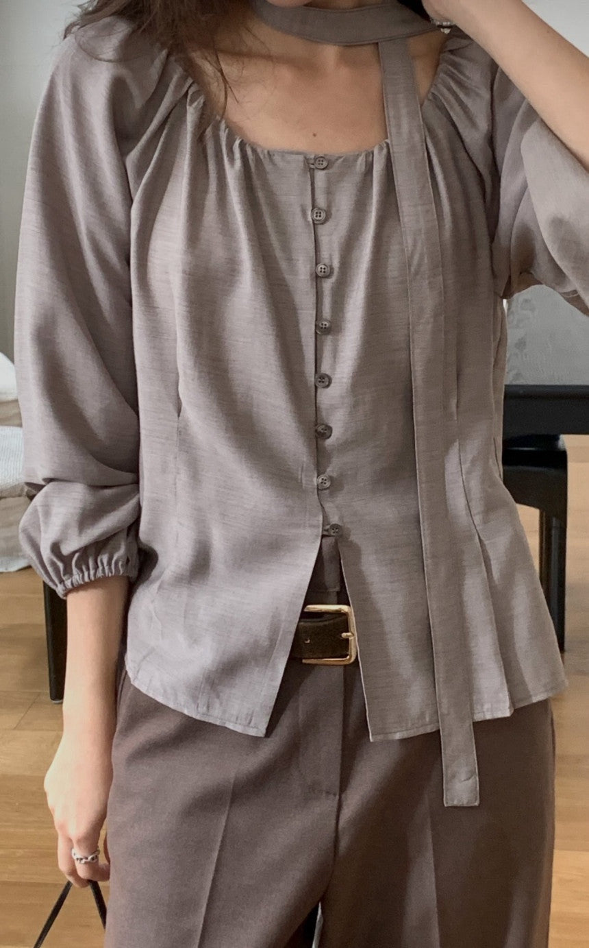 Mute wool blouse-4col