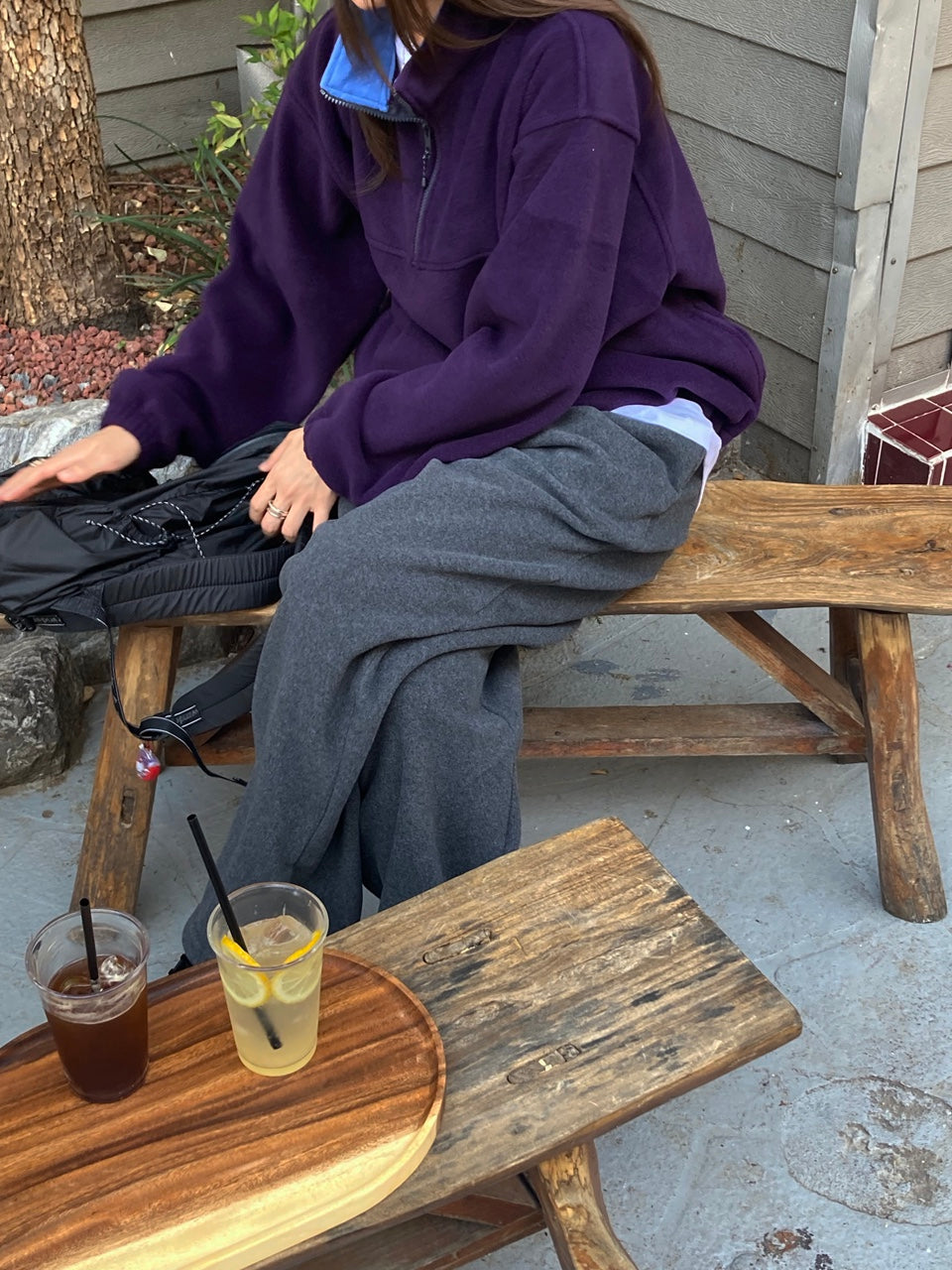 two-way fleece pants-2col