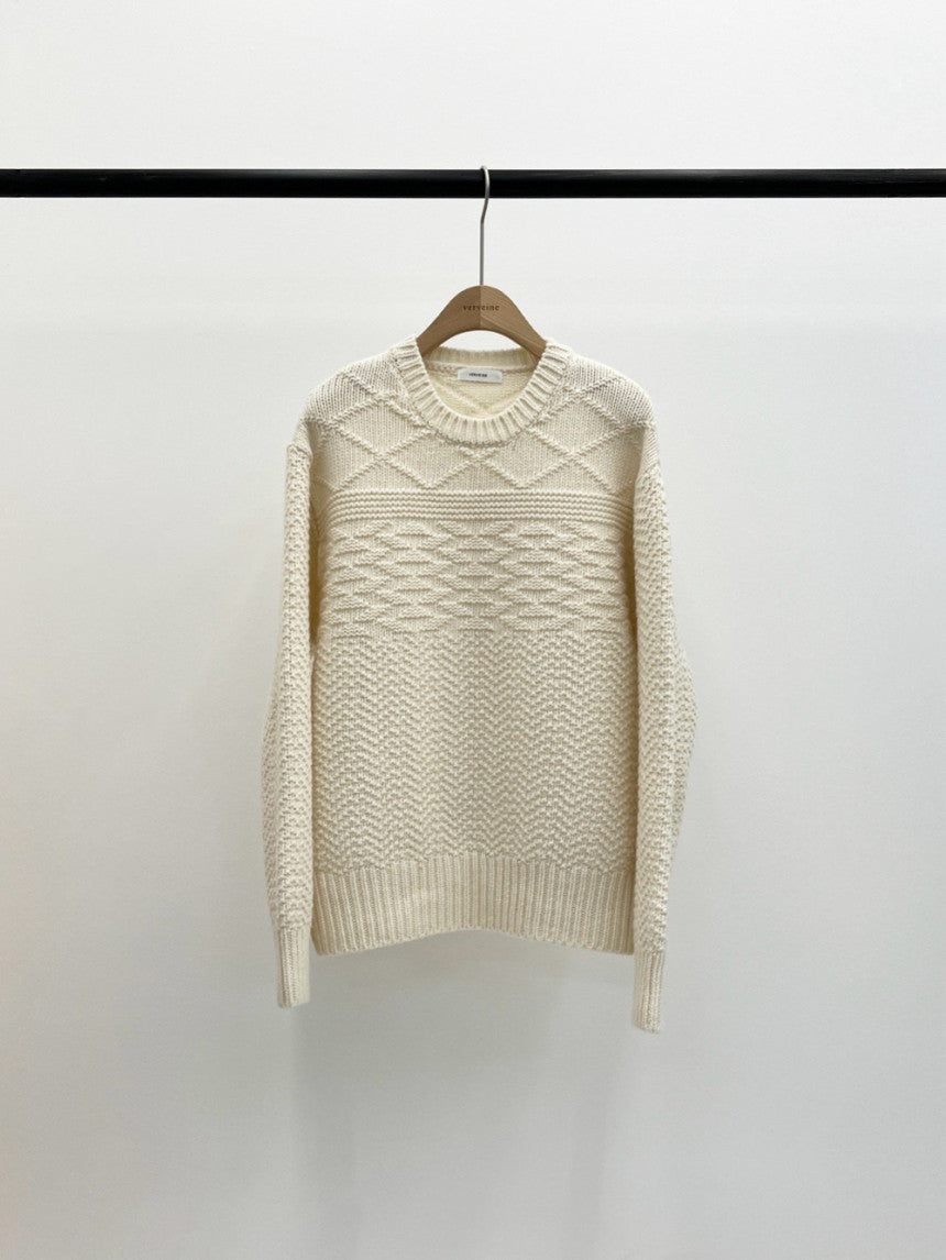 Brick wool cable knit-3col