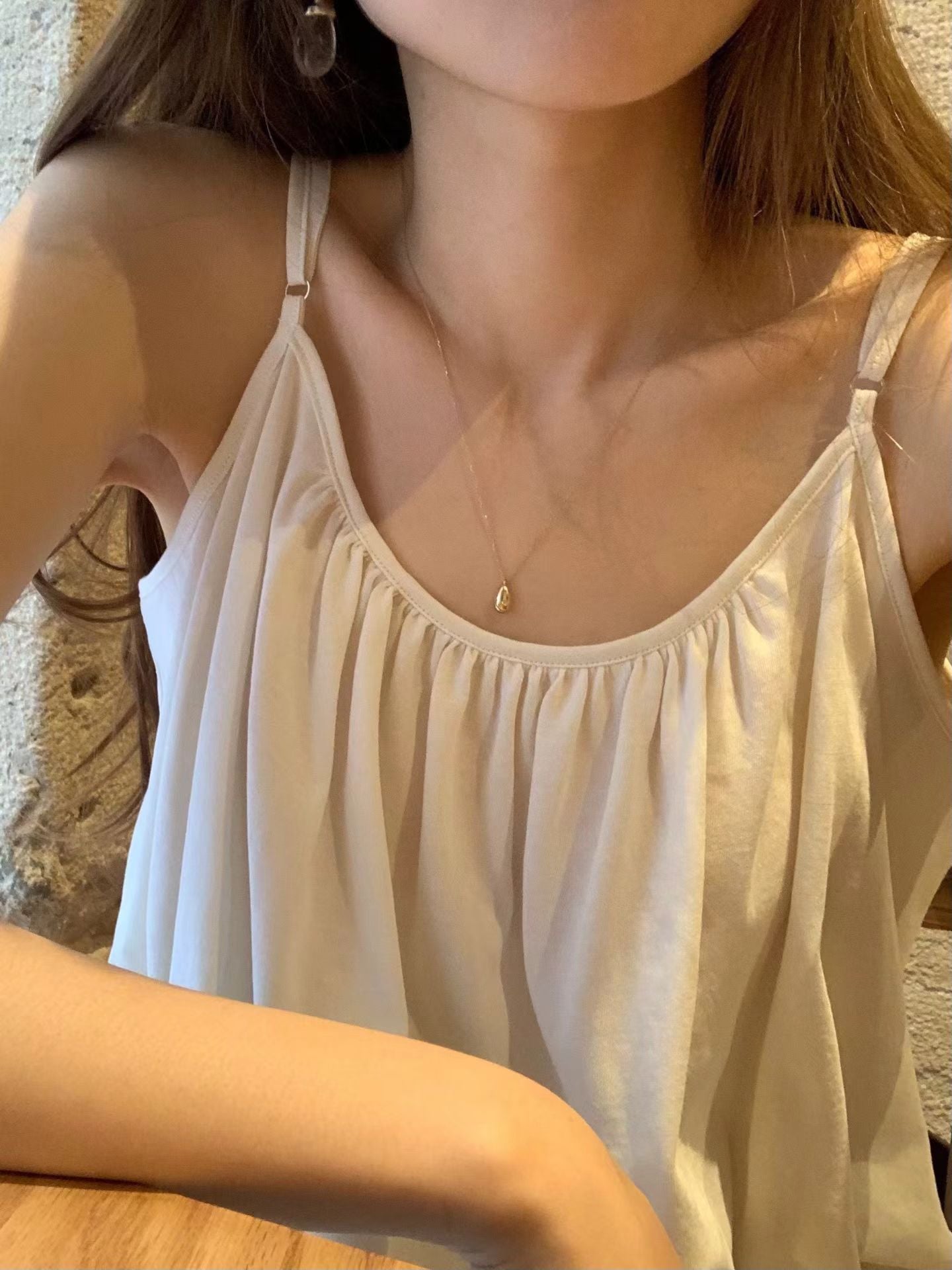 Ounce heize shirring blouse-4col