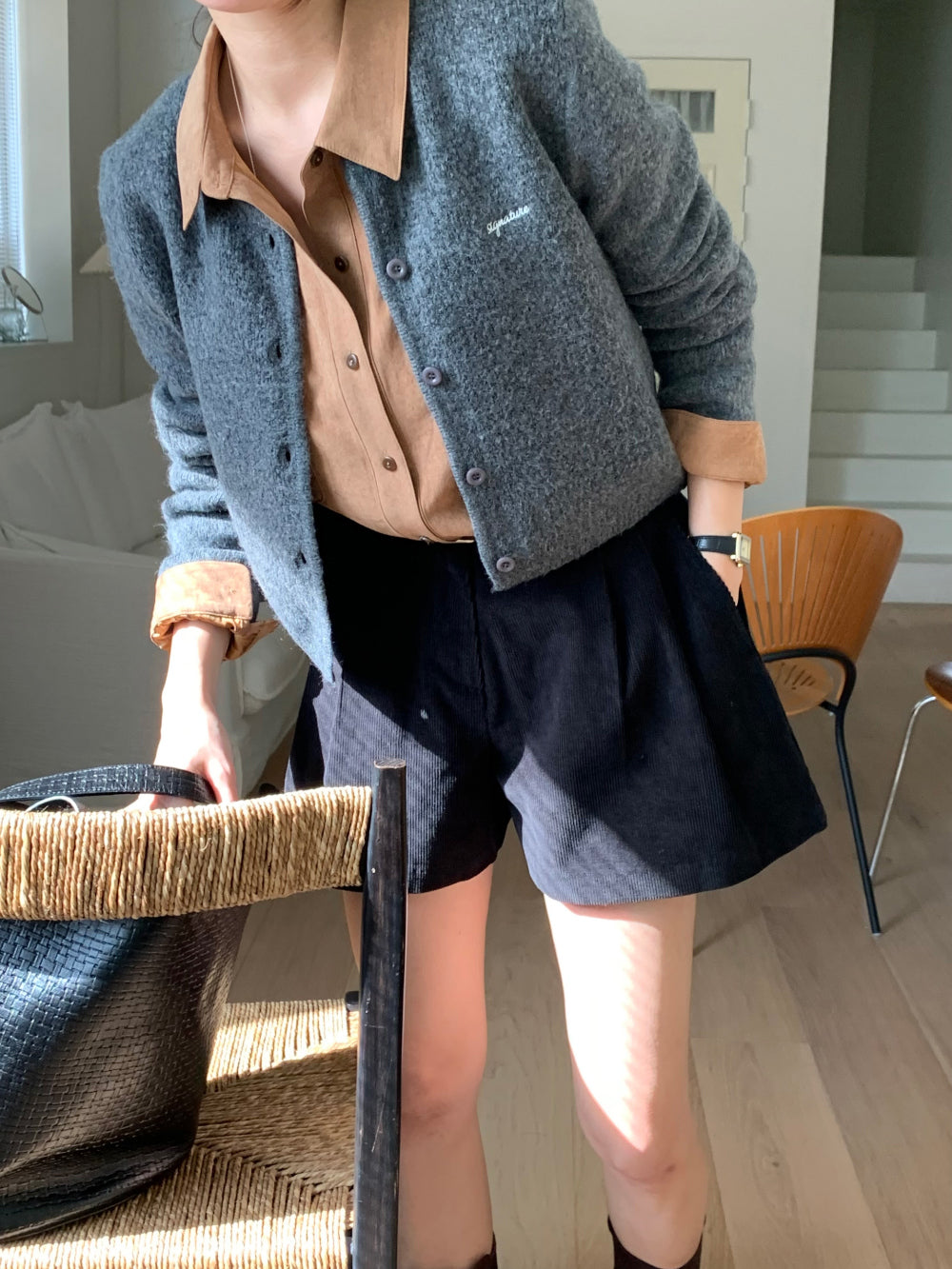 Picaboo corduroy shorts-2col