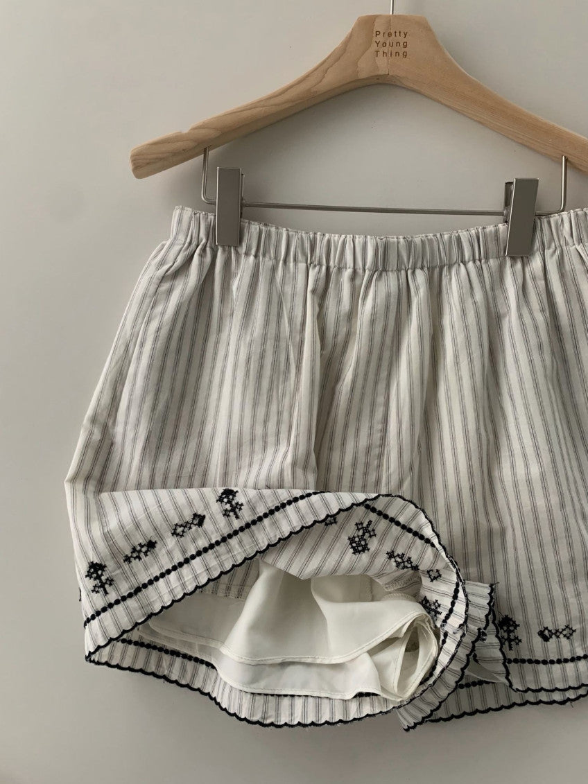 embroidered shorts