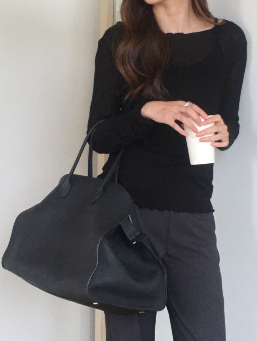 Ribbon frill tencel wool T-3col