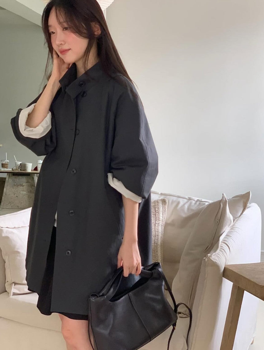 meli high-neck trench-2col