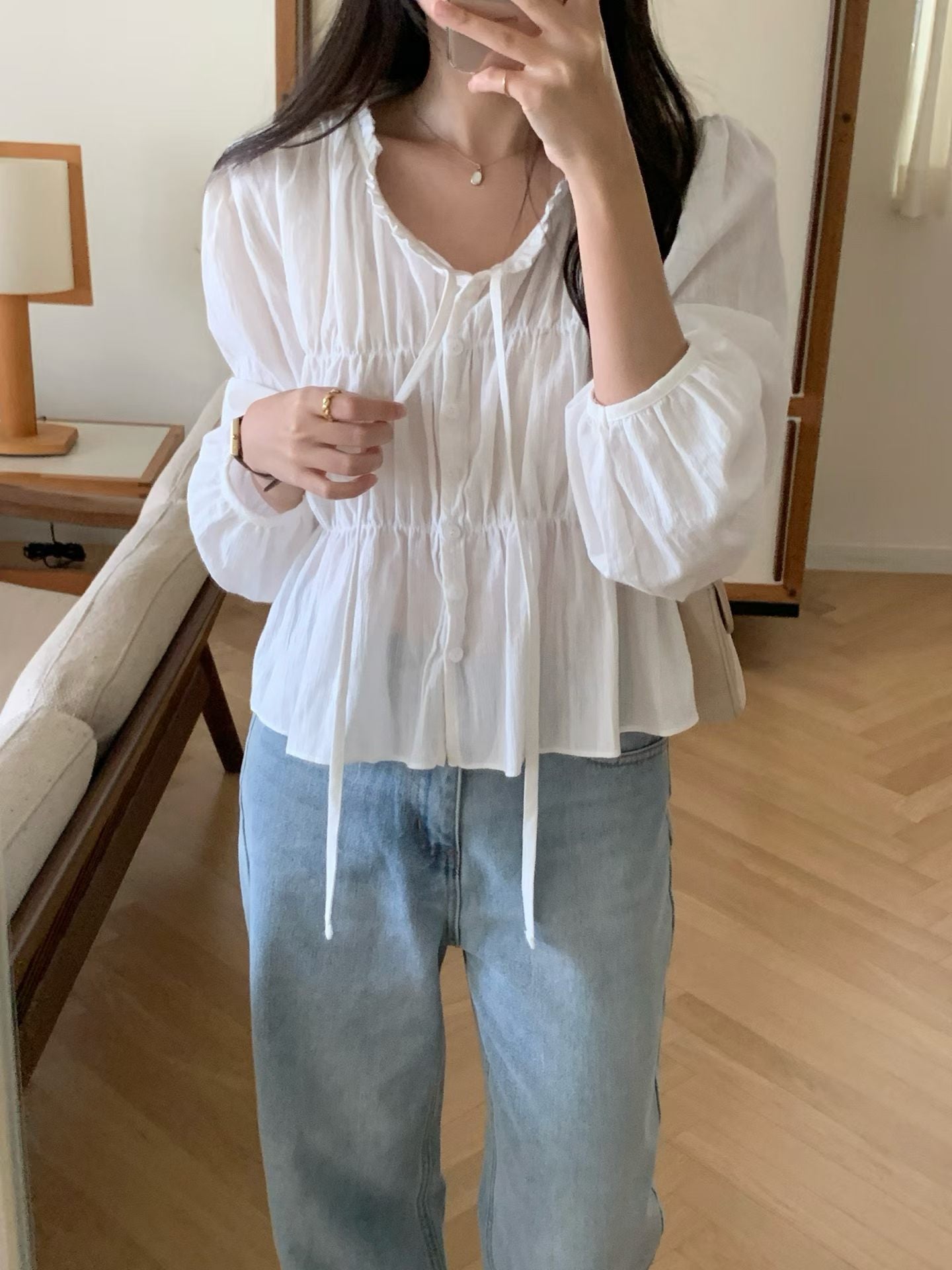sorbet frill blouse-2col