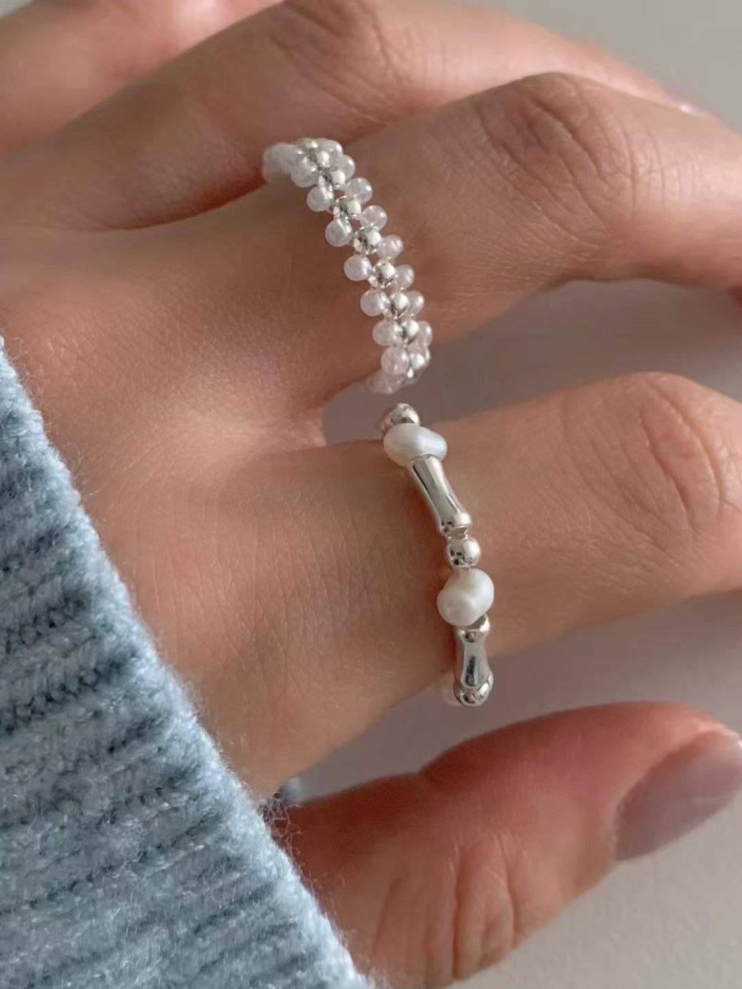 Pentagon Onyx Banding ring-2col