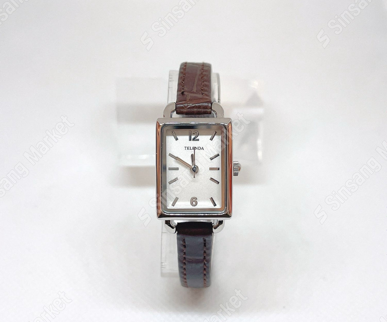 Silver brown watch