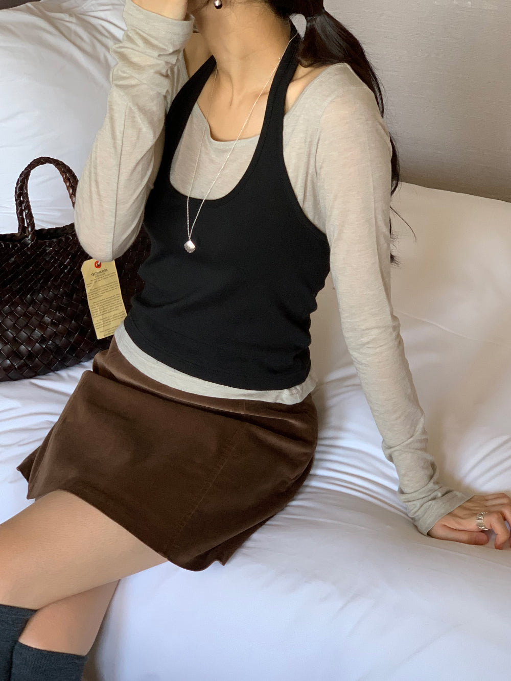 Halter layered set T-4col