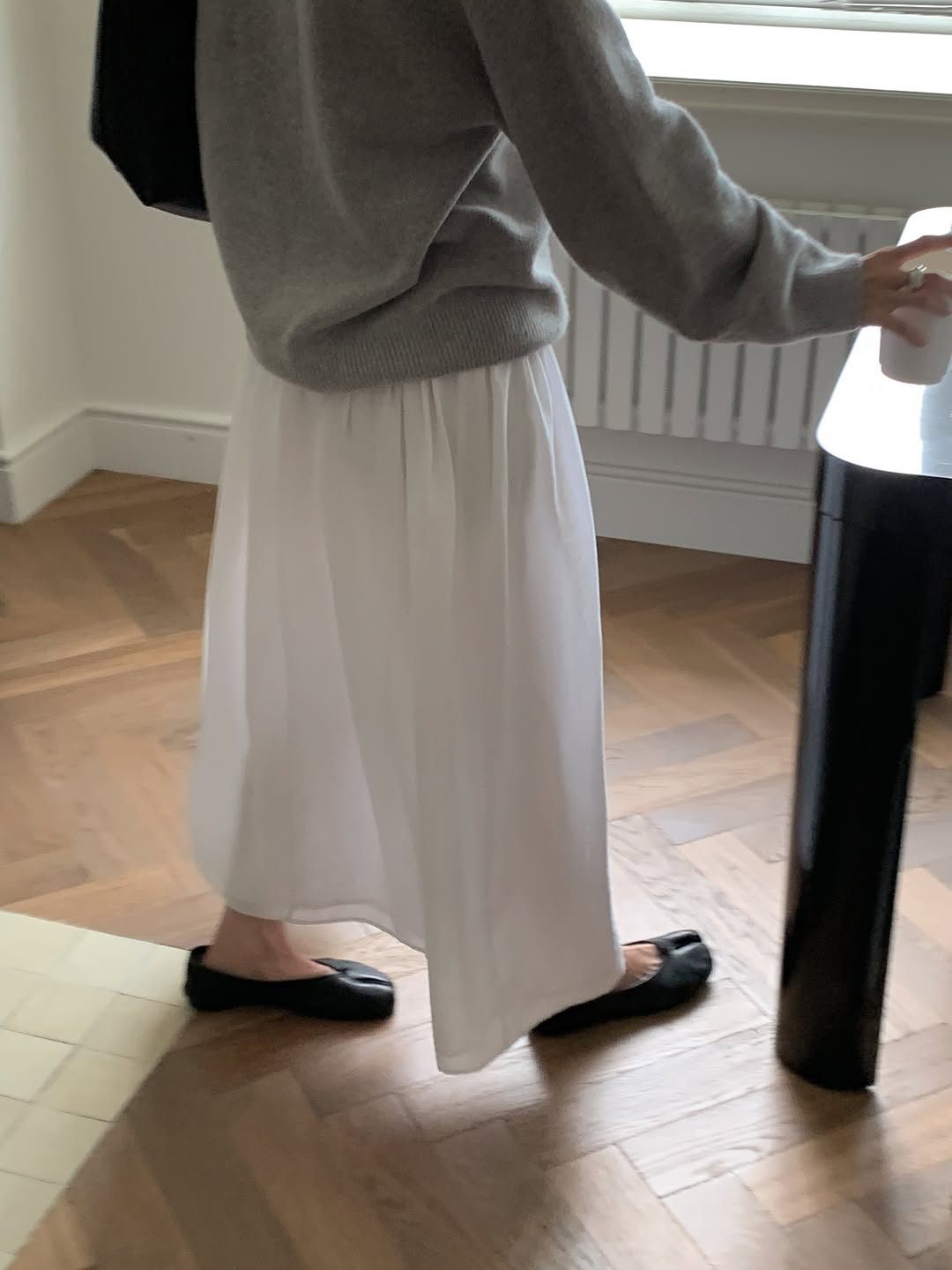 Bern volume shirring long skirt