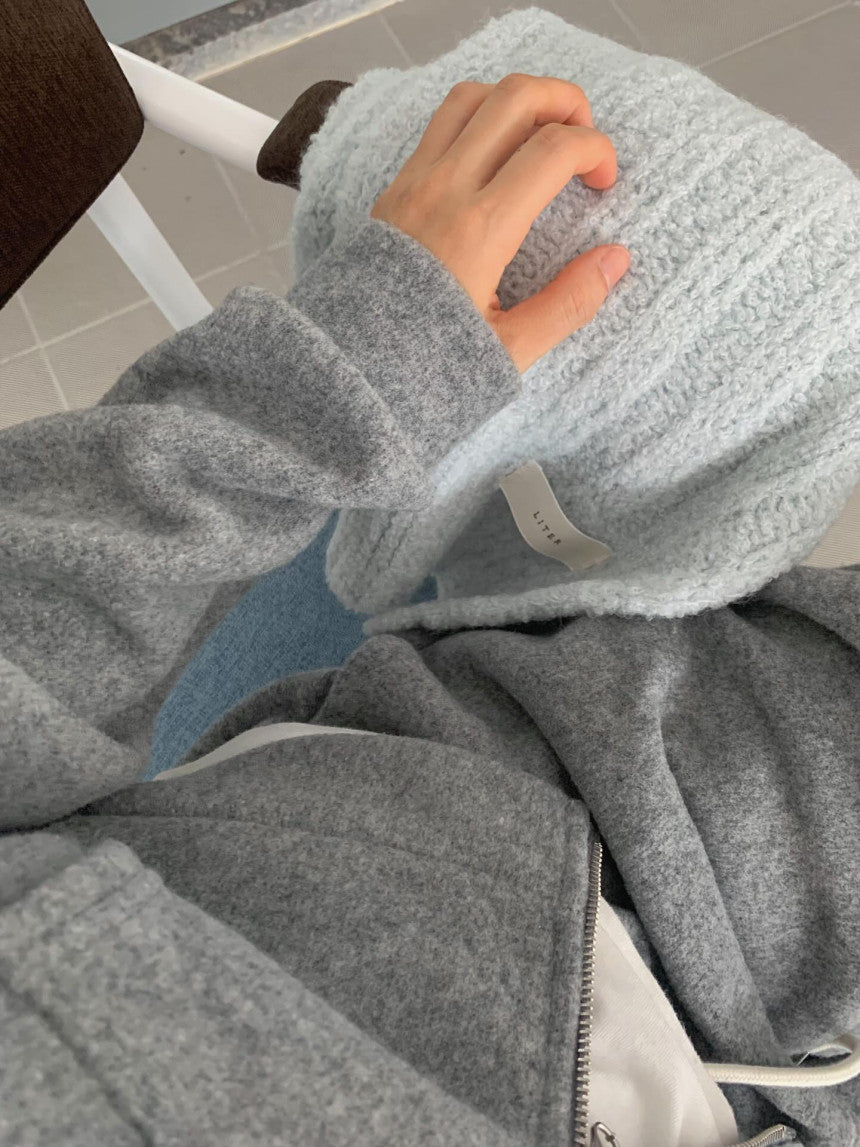 liter baby alpaca boucle muffler-3col