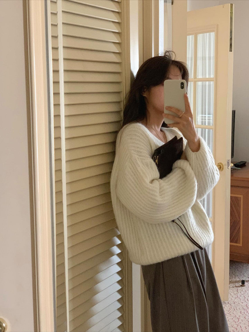 liter daina alpaca v neck knit-3col