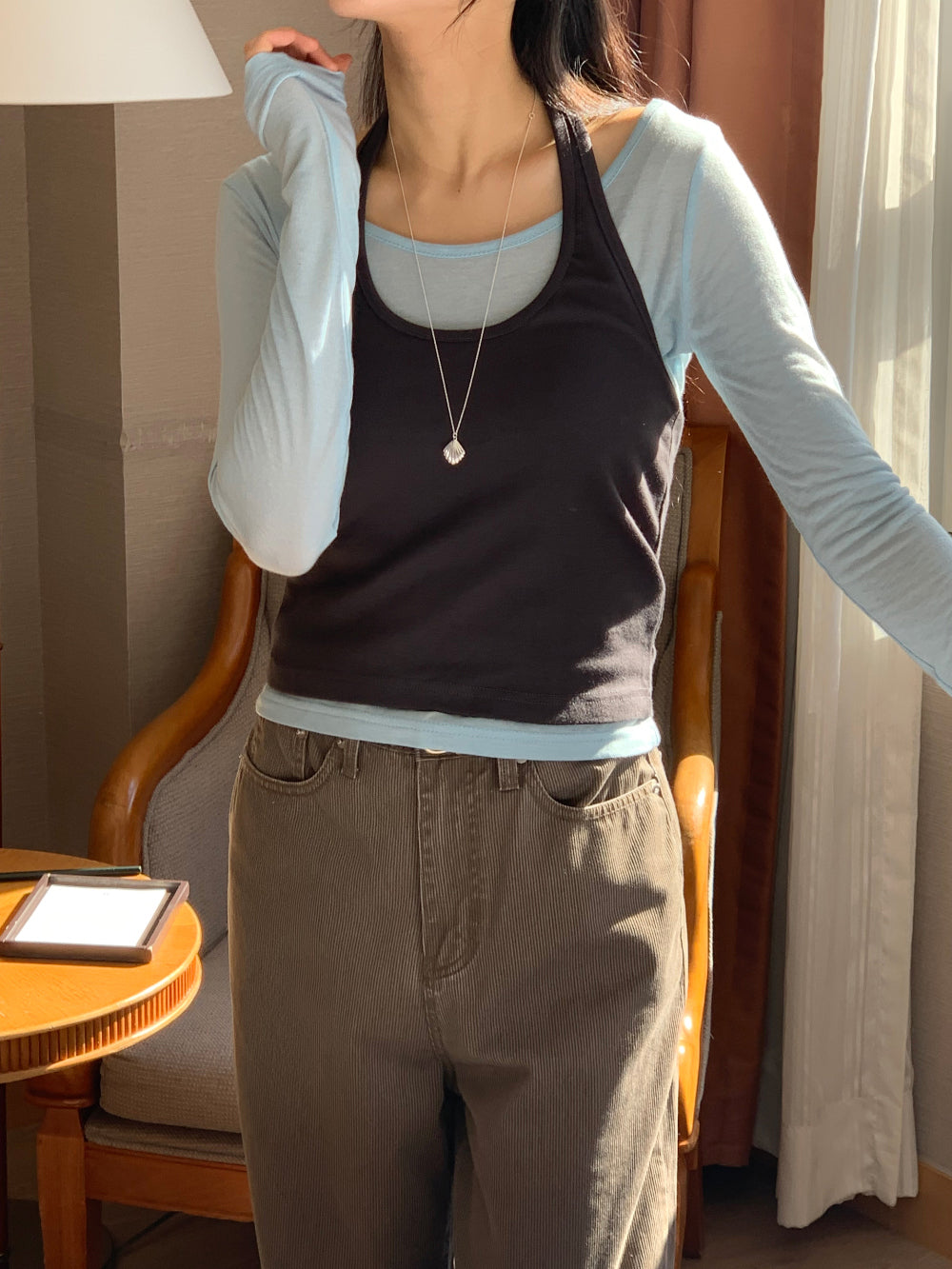 Halter layered set T-4col