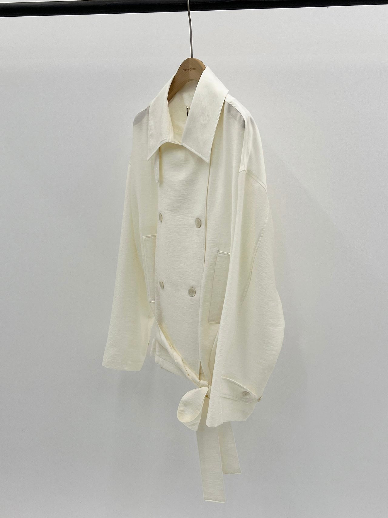Michel soft short trench jacket-2col