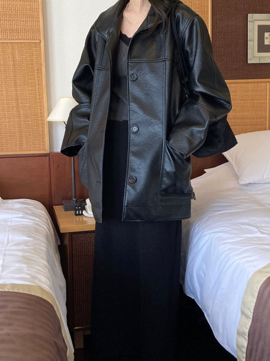 half-leather jacket