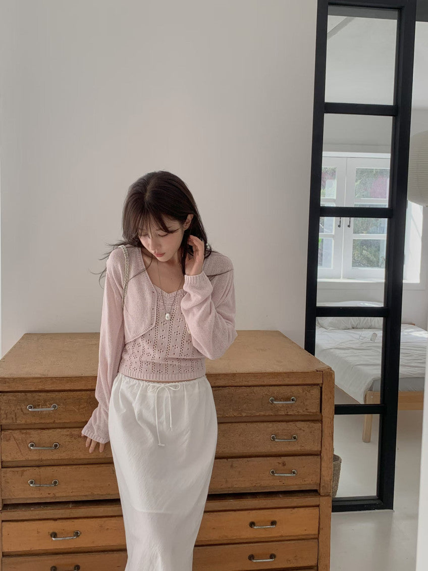 Nud cardigan&sleeveless-4col