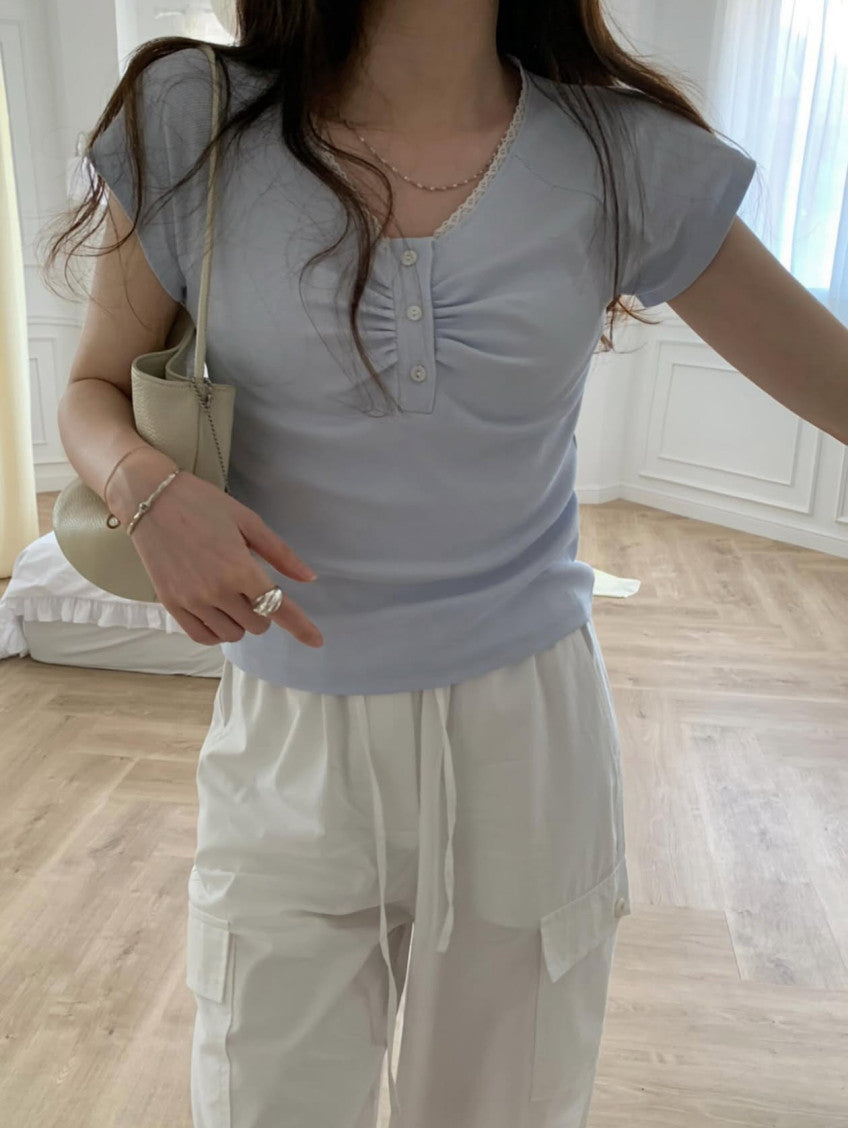 Dorothy shirring T-3col