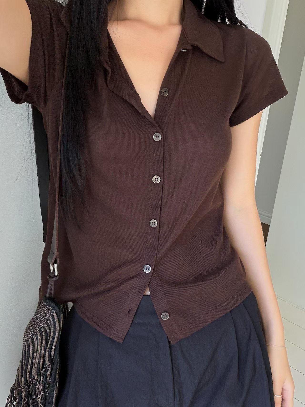 half collar cardigan-4col
