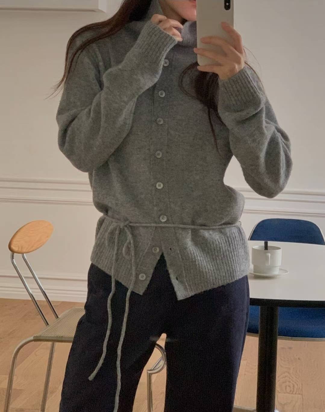 polo rope cardigan-3col