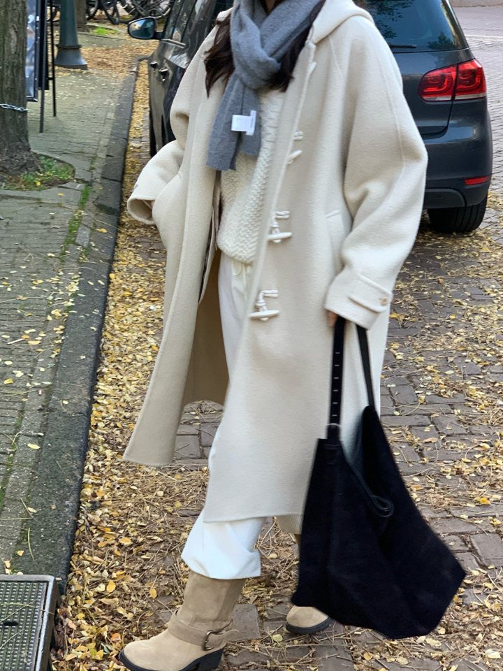 Barnet hood duffle handmade coat-2col