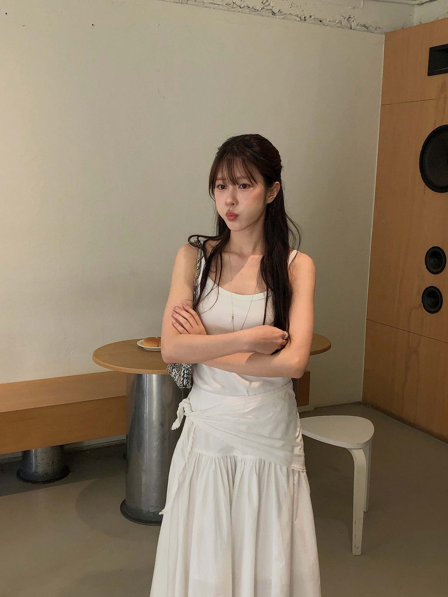 angle scarf&skirt set-2col