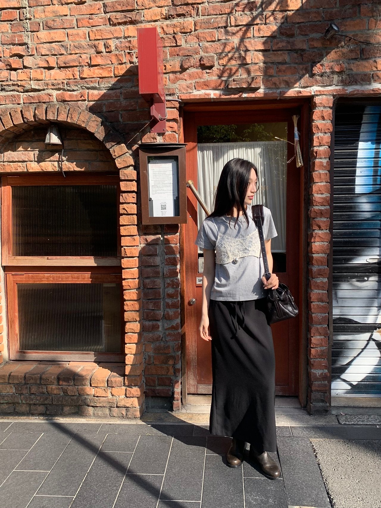 Usual silky skirt-2col
