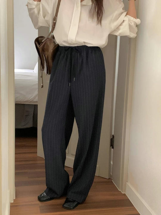 wool stripe slacks-2col/ショート丈あり