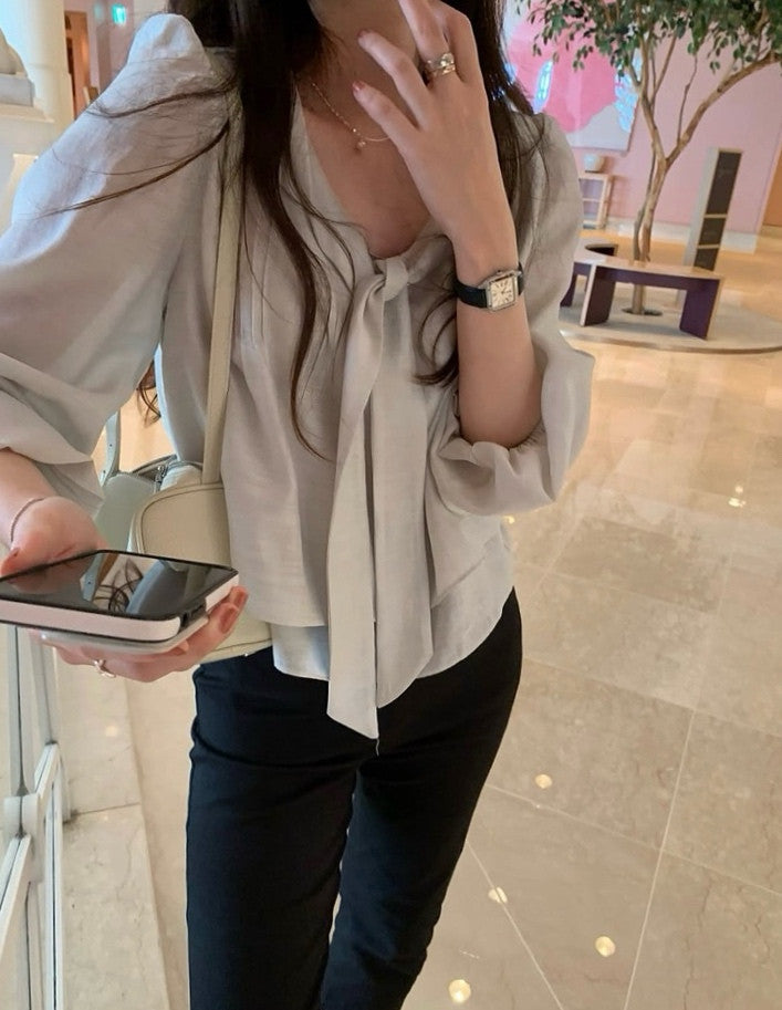 rose tie blouse-4col