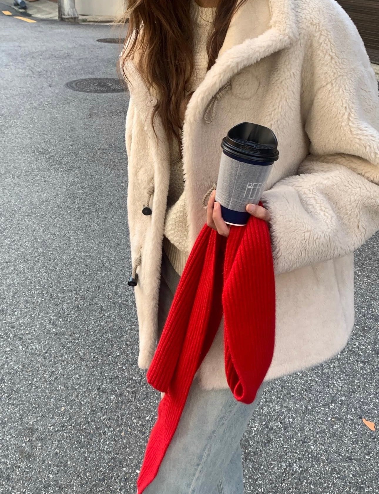 High-neck duffel reversible mustang