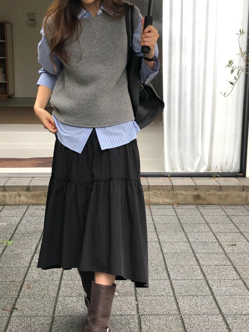 Corben wool knit vest-3col